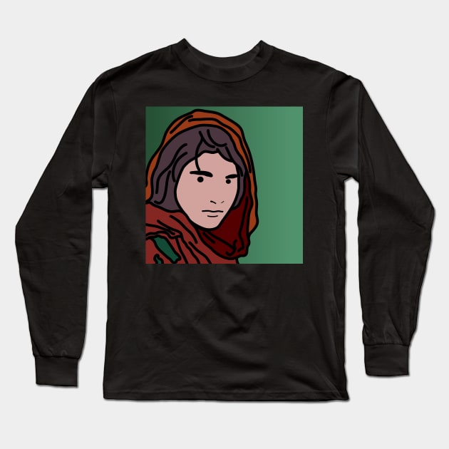 Afghan Girl Long Sleeve T-Shirt by Cleobule